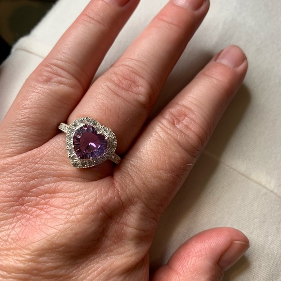 Sterling silver custom heart ring size 9 - Picture 1 of 3